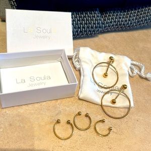 La Soula earring and stack rings